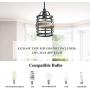LNC Farmhouse Faux-Wood Pendant Lighting Rustic Mini Hanging Fixture for Kitchen Island, Dining Room, Bedroom, Foyer and Hallway, Black