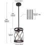 ELUZE One Light Rustic Pendant Lighting Vintage Chandelier Adjustable Mini Pendant with Metal Cage Shade, Oil Rubbed Bronze Finish Farmhouse Ceiling Light Fixture for Kitchen Dining Room Bedroom
