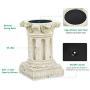 TomCare Solar Lights Outdoor Flickering Flame Solar Lantern Outdoor Decorative Ancient Roman Pillars Resin Waterproof Auto On/Off Outdoor Decoration Lighting for Deck Yard Garden Porch, 2 Pack
