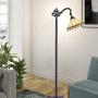Capulina Tiffany Floor Lights, Mission Style Tiffany Floor Lamps for Reading, Stained Glass Arc Floor Lamp, Tiffany Pole Lamp, Tiffany Style Floor Reading Lamp (Tall: 61.4 x H22 inches)