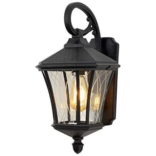 Outdoor Wall Light Fixtures as Porch Light Waterproof Exterior Light Fixtures Wall Mount 18.3''H Weather Resistant Black Finish with Clear Glass Outdoor Wall Sconce for House Garage Driveway Patio