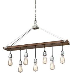 Westinghouse Lighting 6351500 Elway Seven-Light Indoor, Barnwood Finish with Galvanized Steel Accents CHANDELIER, Barnwood & Galvanized