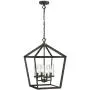 Emliviar 4-Light Dining Room Chandelier, Farmhouse Cage Pendant Hanging Light, Oil Rubbed Bronze Finish with Clear Glass Shade, YE19109-4 ORB