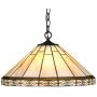 Capulina Tiffany Dining Table Lights, 18 Inch Wide Hanging Tiffany Style Lamp, 2-Light Stained Glass Lighting Fixtures, Stained Glass Dining Room Lights, Mission Style Tiffany Pendant Lights