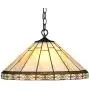 Capulina Tiffany Dining Table Lights, 18 Inch Wide Hanging Tiffany Style Lamp, 2-Light Stained Glass Lighting Fixtures, Stained Glass Dining Room Lights, Mission Style Tiffany Pendant Lights