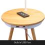 Brightech Owen - End Table with Lamp for Living Rooms, Wireless Charging Station & USB Ports Built in - Wood Nightstand / Side Table & LED Reading Light Attached for Bedrooms - Mid Century Modern