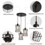 3-Lights Chandelier,Black Metal Ceiling Light Fixture,Rural Lighting for Farmhouse Kitchen Island Dining Room Living Room