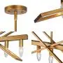 LOG BARN Gold Chandelier, 25.5'' Modern Chandelier, 5 Lights Medium Linear Light Fixture for Kitchen Island, Dining Room, Foyer, Entryway, Bedroom, Brushed Golden Brown Finish
