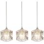 COTULIN Set of 3 Modern Cute Mini Crystal Pendant Light,Pendant Lighting Fixture for Living Room Dining Room Bedroom Kitchen Island Bar Counter,Brushed Nickel Finish with Crystal Glass Shade