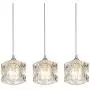COTULIN Set of 3 Modern Cute Mini Crystal Pendant Light,Pendant Lighting Fixture for Living Room Dining Room Bedroom Kitchen Island Bar Counter,Brushed Nickel Finish with Crystal Glass Shade