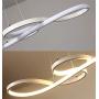 LAKIQ Modern Dimmable LED Hanging Chandelier Pendant Light Fixture Remote Control Dining Room LED Island Lighting for Living Room Bedroom(Gold, 37.4’’, Stepless Dimming)