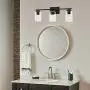 TULUCE Vintage Bathroom Lighting,3 Light Wall Lights,Black Industrial Farmhouse Sconces Wall Lighting Finish with Clear Glass Shade for Bathroom,Mirror Cabinets,Vanity Table,Living Room,Foyer,Hallway.