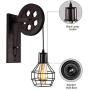 BAYCHEER 1 Light Wall Sconce Keyed Socket Pulley LED Industrial Wall Sconces Retro Wall Lights Fixture for Indoor Lighting Barn Restaurant in Rust Finished