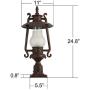 GZBtech Vintage Outdoor Post Lantern, 110V Waterproof Rust Bronze Pole Light Fixture of Rustic Kerosene Style, Metal Pillar Lantern with Frosted Glass Shade for Backyard Garden