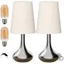Table Lamp, Deeplite 3 Way Dimmable Bedside Lamps, Silver Touch Control Lamp Set of 2 for Bedroom, Living Room (6W LED Bulb Incuded)