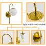 Loclgpm Modern Gold Metal Wall Sconce, 1 Light Wall Lighting with Milk White Globe Glass Shade, Flush Mount Wall Lamp for Bedroom, Bathroom, Hallway, Living Room Loclgpm Modern Gold Metal Wall Sconce, 1 Light Wall Lighting with Milk White Globe Glass Shade, Flush Mount Wall Lamp for Bedroom, Bathroom, Hallway, Living Room