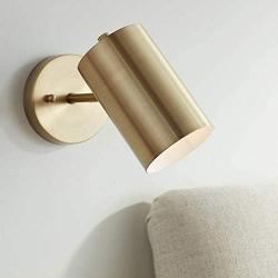 Carla Modern Wall Lamp Polished Brass Hardwired Light Fixture Adjustable Cylinder Down Shade for Bedroom Bedside Living Room Reading - 360 Lighting