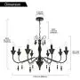 VINLUZ Black Rustic French Country Chandelier Lighting, 8 Light Metal Vintage Kitchen Island Pendant Light for Dining Room Industrial Farmhouse Ceiling Hanging Fixture