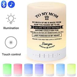 Personalized Night Light for Mom, Engraved Touch Table Lamp for Bedrooms Living Room with Bluetooth Speaker，Changing RGB Outdoor Table Lamp，Perfect Birthday Mothers Day Christmas Gifts for Mom