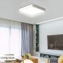 Ganeed LED Flush Mount Ceiling Light,15.7 inch 36W Modern Ceiling Lamp Square,6500K Cool White Lighting Fixture for Living Room/Kitchen/Bedroom/Dining Room,White