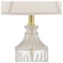 Traditional Table Lamp Cut Glass Urn Brass White Cream Bell Shade for Living Room Family Bedroom Bedside Nightstand - Regency Hill