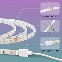 Smart Led Strip Lights, Smart RGBWW WiFi Strip, Compatible with Alexa, Google and SmartThings, for Home, Kitchen, Bedroom, Party, Christmas, Halloween (16.4FT)