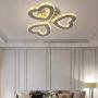 Modern Crystal Chandelier LED Ceiling Light 3-Heart Shape Chandelier Lighting Fixture Flush Mount Pendant Light for Bedroom Living Room Hallway Hobby,Warm White Modern Crystal Chandelier LED Ceiling Light 3-Heart Shape Chandelier Lighting Fixture Flush Mount Pendant Light for Bedroom Living Room Hallway Hobby,Warm White