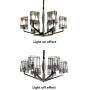 A Million Contemporary Chandelier 30'' Modern Nickel Color Pendant 6-Light Transparent Glass Shade Ceiling Light Fixture for Living Room Bedroom Restaurant Kitchen Island, E12 Socket