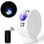 Star Projector Night Light, Winique Nebula Moon Night Light w/Base & Remote Control, 4000mAh Battery Operated LED Galaxy Projector Lamp, 9 Lighting Modes for Bedroom, Party, Home Decor, White