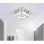 Modern 12W LED Ceiling Lights, DORNLAT Flush Mount Crystal Chandelier, Mini Cold White Square Stainless Steel Pendant Lamp for Bedroom, Living Room, Aisle, Size: 8 x 8 x 3 inch