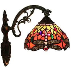 Tiffany-Style Wall Sconce Lamp Up Or Down Light Reading Antique Metal Mounted Wall Light Fixture Retro Multicolored Hallway Wall Lamp,B