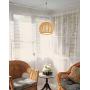 KAYYELAMP 20ft Transparent Plug-in UL On/Off Dimmer Switch Cord Retro Style E26 Lamp Socket Linen Rattan Hollow Double Lampshade Pendant Light for Dining Room Cafe Restaurant Bulbs Not Included
