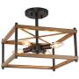 KSANA Semi Flush Mount Ceiling Light, Farmhouse Light Fixtures Ceiling with Faux Wood Finish for Kitchen, Dining Room, W12.5”x H12”