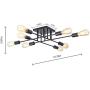 Oldiron 8 Light Black Sputnik Chandelier,Mid Century Semi Flush Mount Ceiling Light Industrial Antique Style Lighting Fixture for Kitchen Hallway Dining Room Living Room Foyers Bedroom