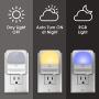 Plug in Night Light for Kids Dimmable - Color Changing LED Nightlight, Dusk to Dawn, Warm White Night Lamp for Baby Room, Bedroom, Hallway, Kitchen, Bathroom, Stairs (RGB 2PC)