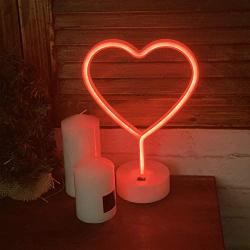 DANIDEER Led Neon Sign Art Decorative Lights Table Decoration Neon Lamp with Base for Kids boy and Girl Bedroom Unique Gift for Any Occasion (Heart with Base)