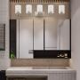 VINLUZ Industrial 5 Light Vanity Bathroom Light fixtures Brushed Nickel Modern Wall Lighting Sconces with Clear Glass Shade for Living Room Hallway