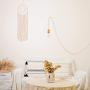 Macrame Plug in Pendant Light Cord fixtures Hanging lamp Cover with%100 Cotton of Macrame kit - 14ft with Plug, Switch and White Socket Fitting for Living Room, Bed Room, Dining Room and Office.