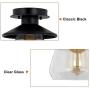 Industrial Ceiling Light Fixture with Clear Glass Shade 1-Light Industrial Bedroom Light Fixtures Matte Black Ceiling Light Finish for Dining Room Bedroom Cafe Bar Corridor Hallway Bulb Not Included