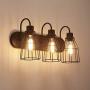 ZZ Joakoah 3-Light Bathroom Vanity Light, Industrial Metal Cage Wall Sconce Vintage Wall Lamp Light Fixture for Bathroom Kitchen Living Room Vanity Hallway.