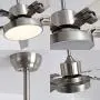 52'' Indoor 5-Blades Ceiling Fan LED Light with Remote Control Modern Stainless Steel Blades Chandelier Ceiling Fan Brushed Nickel Ceiling Fan For Living Room Ceiling Fan With Light For Bedroom