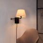 YOUNG&TAYLOR 19.7'' Long Swing Arm Wall Sconce with Fabric Shade Wall Light for Reading Room Bedroom Hallway,2 Pack