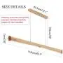 Modern LED Wooden Chandelier Dining Room Dimmable Remote Control Brightness Adjustable Pendant Lights Half Flush Mount Ceiling Hanging Lamp Fixture for Bedroom Livingroom Hanging Island Lighting 20W