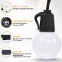 LED Outdoor String Lights 48ft RGB Patio Lights Color Changing with Remote Control Dimmable 25pcs G12 Globe Bulb String Lights Hanging Indoor Outdoor for Pergola Gazebo Bistro Cafe Backyard Lighting
