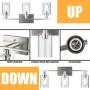 Tangkula 3 Light Wall Lamp, Modern Glass Wall Sconces, E26 Light Bulbs Vanity Light, Silver Energy Saving Fixtures Wall Light, Suitable for Bedroom Living Room Porch Kitchen Cafe (3-Light)