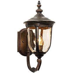 Bellagio Bronze Outdoor Wall Light Vintage Curved Arm Sconce Fixture for Exterior House Patio Porch - John Timberland