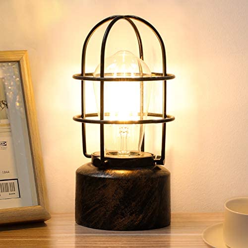 Haian Touch Table Lamp Bedside 3 Way Dimmable Vintage Wrought Iron Edison Desk Lamp Industrial Touch Light Bedside Steampunk Antique Nightstand Lamp for Living Room,LED Bulb Not Included Haian Touch Table Lamp Bedside 3 Way Dimmable Vintage Wrought Iron Edison Desk Lamp Industrial Touch Light Bedside Steampunk Antique Nightstand Lamp for Living Room,LED Bulb Not Included