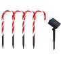 Solar Powered Christmas Stake Lights, Outdoor Solar Garden Lights, Energy Saving Waterproof Solar Pathway Lights Christmas Decorations for Patio, Walkway, Yard, Lawn (4 PCS, Candy Cane)