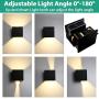 Lamomo Modern Wall Light Exterior Light Fixtures Wall Mount, Outdoor Porch Lights Dusk to Dawn Light Sconce, 6W 4000K Angle-Adjustment LED Wall Lamp