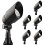 T&X 5W LED Landscape Lighting Landscape Lights, Low Voltage LED Spotlight 450 Lumen Warm White Cast-Aluminum Waterproof for Yard Lawn Porch Patio Outdoor Garden Light (6PK, Black)